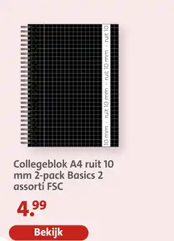 Bruna Collegeblok a4 ruit aanbieding