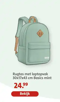 Bruna Rugtas met laptopvak basics mint aanbieding
