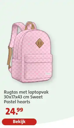Bruna Rugtas met laptopvak sweet pastel hearts aanbieding