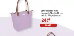 Bruna Schoudertas met hengsels pu lila polyester aanbieding