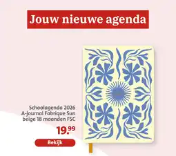 Bruna Schoolagenda 2026 a-journal fabrique sun beige 18 maanden aanbieding