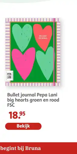 Bruna Bullet journal pepa lani big hearts groen en rood aanbieding