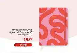 Bruna Schoolagenda 2026 a-journal flow roze 18 maanden aanbieding