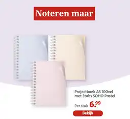 Bruna Projectboek a5 100vel met 3tabs soho pastel aanbieding