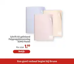Bruna Schrift a5 gelinieerd polypropyleenomslag soho pastel aanbieding