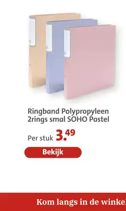 Bruna Ringband polypropyleen 2rings smal soho pastel aanbieding