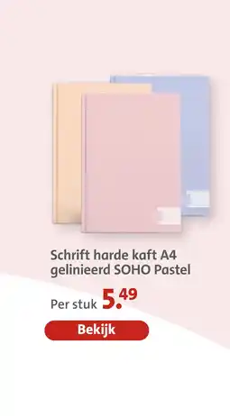 Bruna Schrift harde kaft a4 gelinieerd soho pastel aanbieding