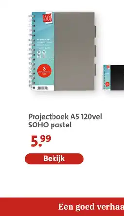 Bruna Projectboek a5 120vel soho pastel aanbieding