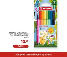 Bruna Animal vibes stabilo pen 68 mini wallet aanbieding