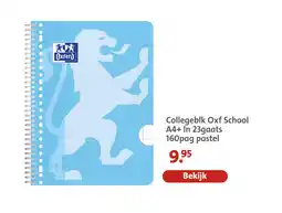 Bruna Collegeblk oxf school a4+ in 23gaats 160pag pastel aanbieding