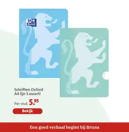 Bruna Schriften oxford a4 lijn 3 assorti aanbieding