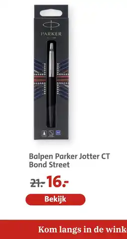 Bruna Balpen parker jotter ct bond street aanbieding