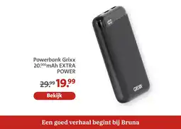 Bruna Powerbank grixx 20.000mAh extra power aanbieding