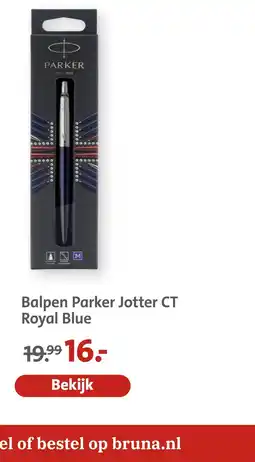 Bruna Balpen parker jotter ct royal blue aanbieding