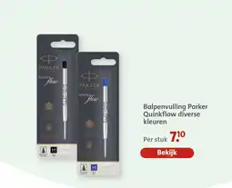 Bruna Balpenvulling parker quinkflow aanbieding