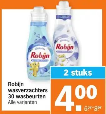 Albert Heijn Robijn wasverzachter 30 wasbeurten aanbieding