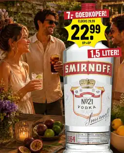 Dirck 3 Smirnoff Red Vodka 150 cl aanbieding