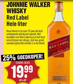 Dirck 3 Johnnie Walker Red Label Whisky 100 cl aanbieding