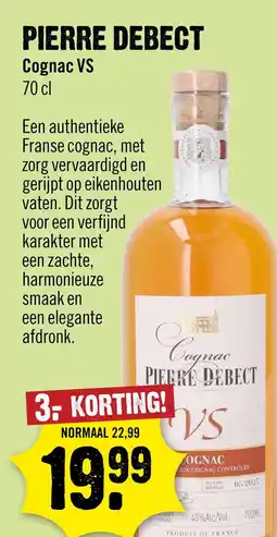 Dirck 3 Pierre Debect Cognac VS 70 cl aanbieding