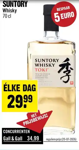 Dirck 3 Suntory Toki Japanse Whisky 70 cl aanbieding