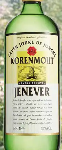Dirck 3 Jouke de Jonghe Korenmout Jenever HELE LITER aanbieding