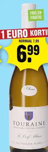 Dirck 3 Le Cerf Touraine Sauvignon Blanc 75 cl aanbieding