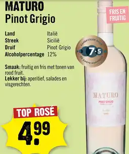 Dirck 3 Maturo Pinot Grigio Blush Rose 75 cl aanbieding
