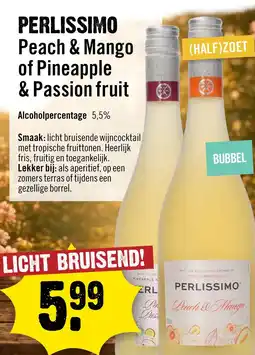Dirck 3 Perlissimo Peach & Mango 75 cl aanbieding