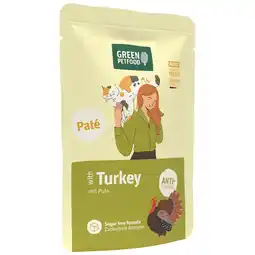 Zooplus 8x85g Kalkoen Green Petfood Paté natvoer voor katten aanbieding