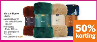 Albert Heijn Mistral Home plaids aanbieding