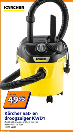 Action Kärcher nat- en droogzuiger KWD1 aanbieding