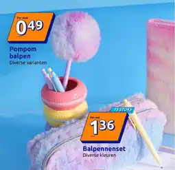 Action Pompom balpen aanbieding