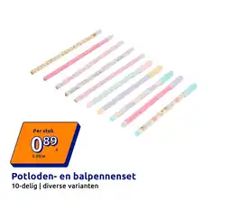 Action Potloden- en balpennenset aanbieding