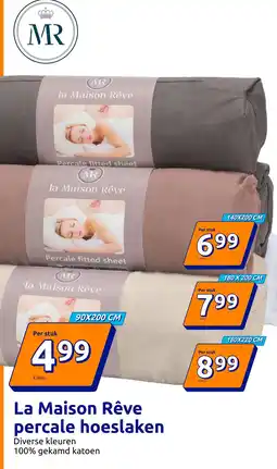 Action La Maison Rêve percale hoeslaken aanbieding