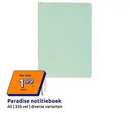 Action Paradise notitieboek aanbieding