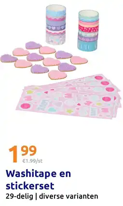 Action Washitape en stickerset aanbieding