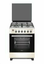 Bol.com Wiggo WO-E639R(CX) - Serie 9 - 60 cm - Gasfornuis - Wok - Creme Rvs aanbieding