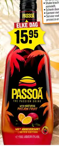 Dirck 3 Passoa the passion drink aanbieding