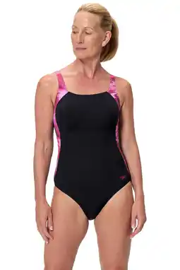 Wehkamp Speedo Shape Comprex Ultra corrigerend badpak Luna Lustre zwart/roze aanbieding