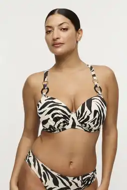 Wehkamp PrimaDonna voorgevormde beugel bikinitop Dalice wit/zwart aanbieding