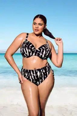 Wehkamp Elomi niet-voorgevormde beugel bikinitop Echo Shell zwart/wit aanbieding
