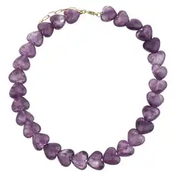 Wehkamp By Jam Gioielli gold plated ketting BJ18560 met kralen paars aanbieding