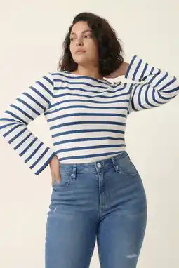 Wehkamp s.Oliver Curve gestreepte T-shirt blauw aanbieding