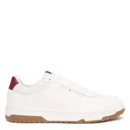 Wehkamp Tommy Hilfiger leren sneakers wit/rood aanbieding