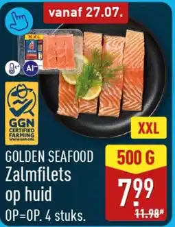 ALDI GOLDEN SEAFOOD Zalmfilets op huid aanbieding