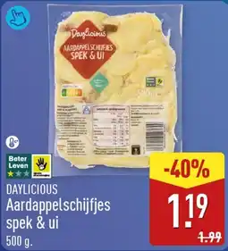 ALDI DAYLICIOUS Aardappelschijfjes spek & ui aanbieding