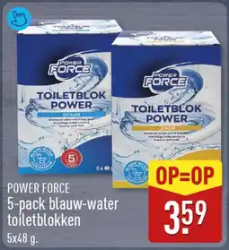 ALDI POWER FORCE 5-pack blauw-water toiletblokken aanbieding