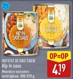 ALDI HOFSTEE DE DRIE EIKEN Kip in saus aanbieding