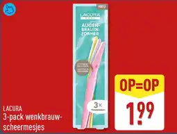 ALDI LACURA 3-pack wenkbrauw- scheermesjes aanbieding