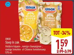 ALDI UNOX Soep in zak aanbieding
